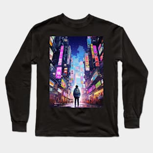 Japanese Cyberpunk Tokyo Streetwear Aesthetic Long Sleeve T-Shirt